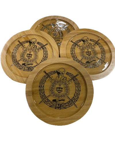 Omega Psi Phi Bamboo Coasters - Set of 4