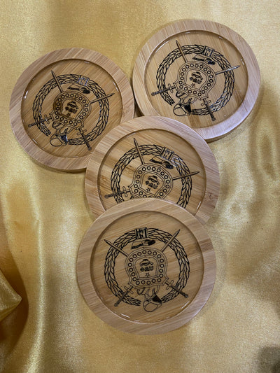 Omega Psi Phi Bamboo Coasters - Set of 4